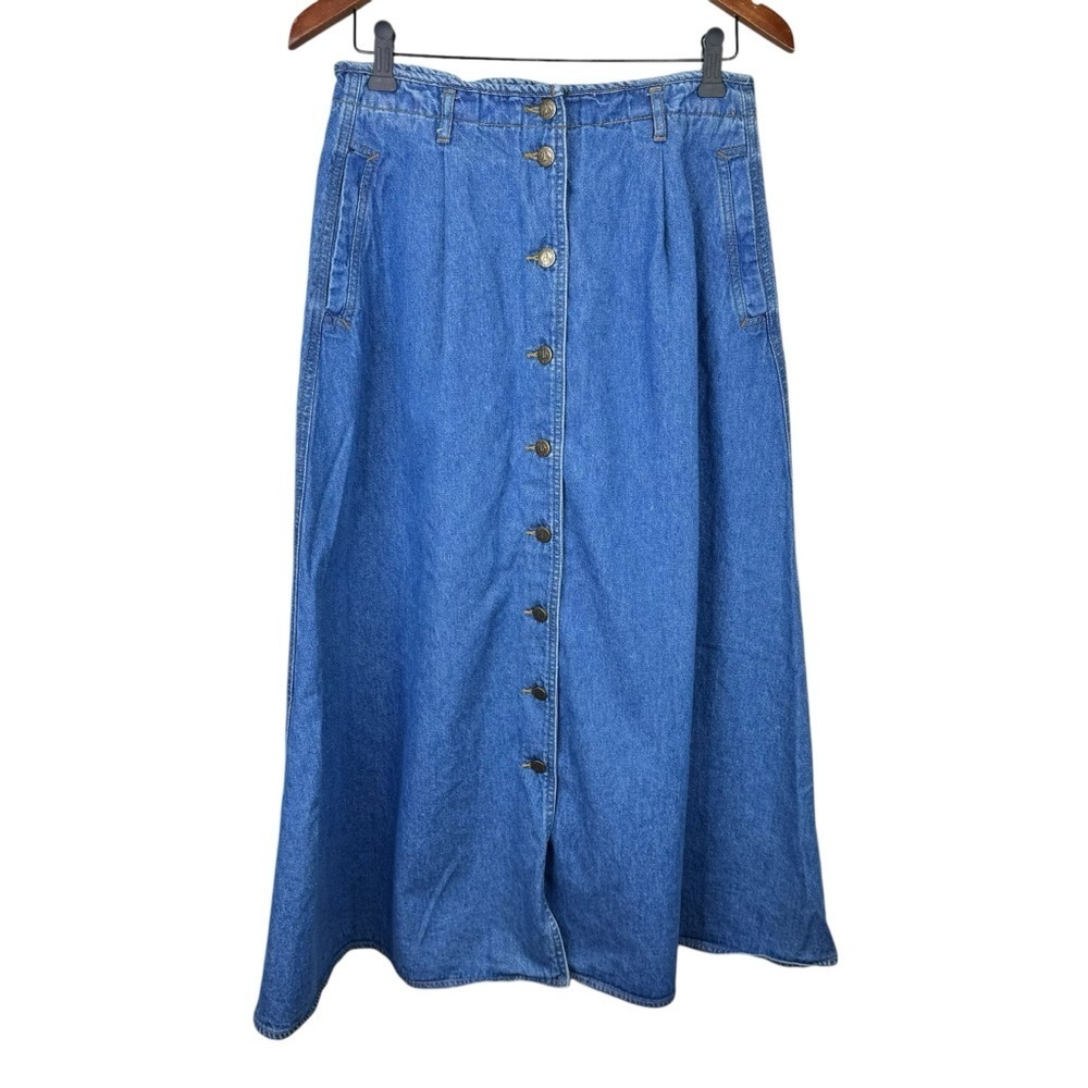 Vintage Northern Spirit Wear Button Front Denim Maxi Skirt 100% Cotton